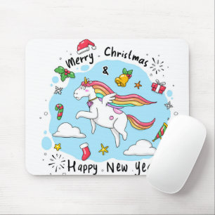 Christmas Unicorn Mouse Mat