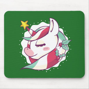 Christmas Unicorn Mouse Mat