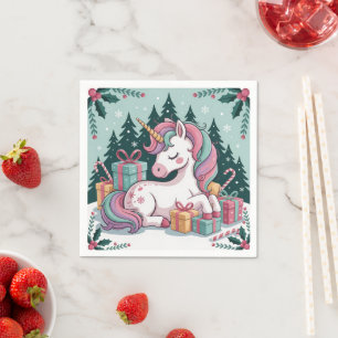 Christmas Unicorn Napkins