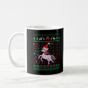 Christmas Unicorn Outfit Funny Christmas Pattern U Coffee Mug