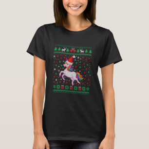 Christmas Unicorn Outfit Funny Christmas Pattern U T-Shirt