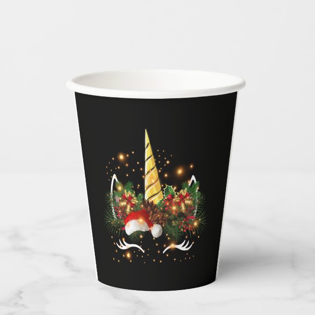 Christmas Unicorn Paper Cups (Front)