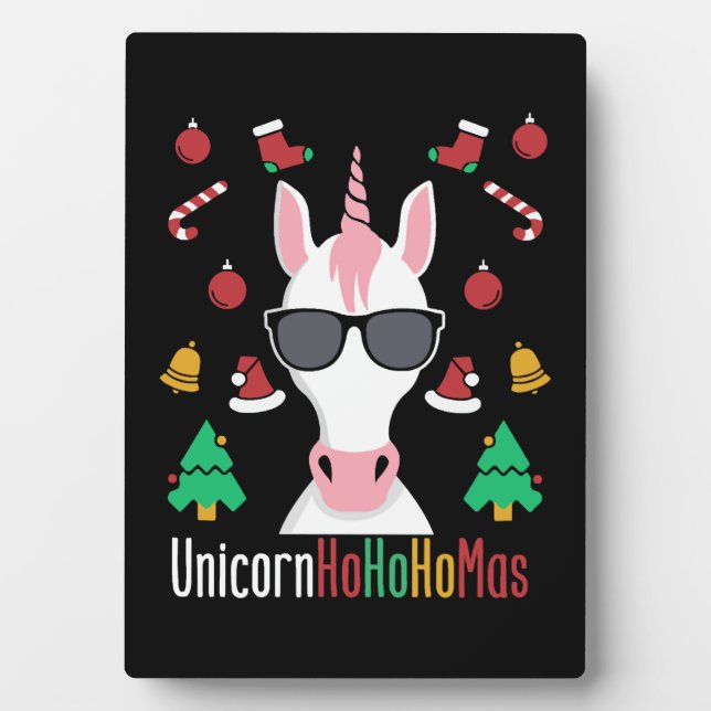 Christmas Unicorn                                  Plaque (Front)