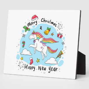 Christmas Unicorn Plaque