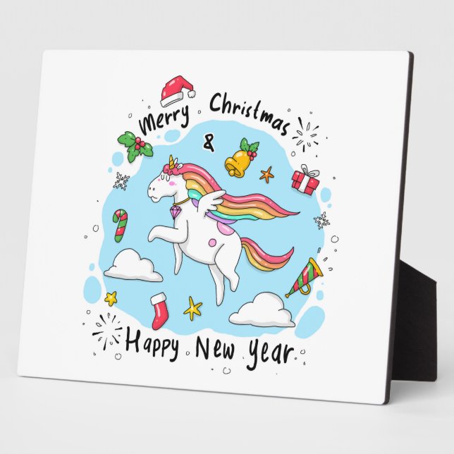 Christmas Unicorn Plaque (Side)