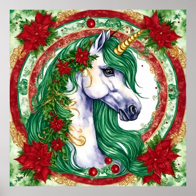 Christmas Unicorn Poster (Front)