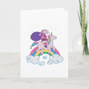 christmas unicorn santa claus invitation