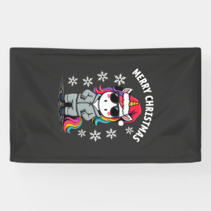Christmas Unicorn Santa Hat T-Shirt (3) Banner