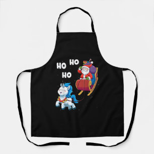 Christmas Unicorn Shirt Magical Xmas Santa Claus S Apron