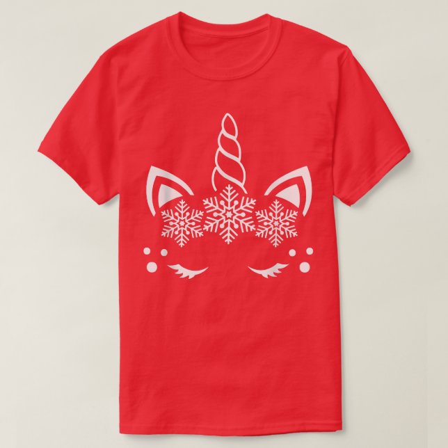 Christmas Unicorn, Snowflake Unicorn  T-Shirt (Design Front)