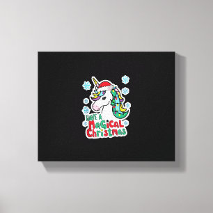 Christmas Unicorns Have a magical Christmas Party Canvas Print