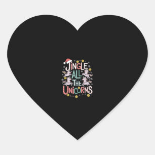 Christmas Unicorns Jingle All The Unicorns Squad P Heart Sticker