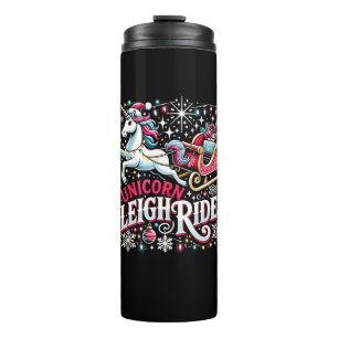 Christmas Unicorns Sleigh Ride Merry Christmas San Thermal Tumbler