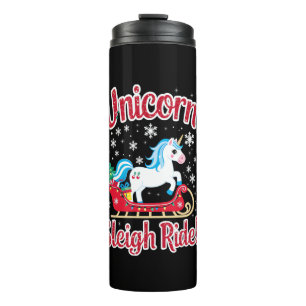 Christmas Unicorns Sleigh Ride Merry Christmas San Thermal Tumbler