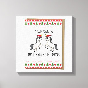Christmas Unicorns Ugly Xmas Sweater Unicorn Lover Canvas Print