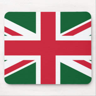 Christmas Union Jack ~ Red, Green and White Mouse Mat