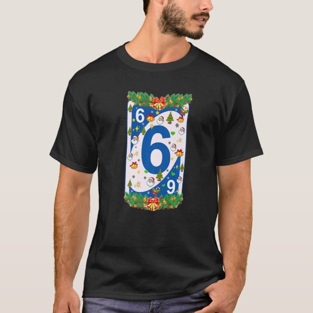 Christmas Uno Cards Xmas Tree Santa Wreath Snowfla T-Shirt (Front)