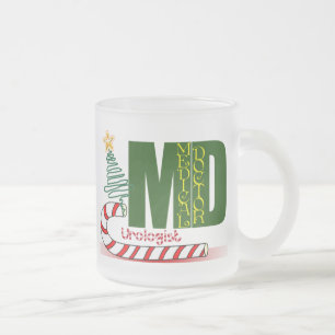 CHRISTMAS UROLOGIST - DOCTOR - MD FROSTED GLASS COFFEE MUG