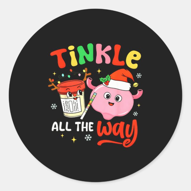 Christmas Urologist Nephrologist T Healthcare Work Classic Round Sticker (Front)