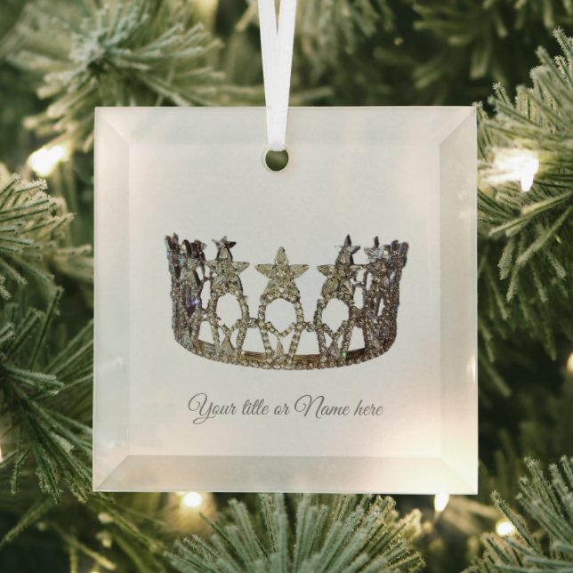 Christmas USA Pageant Like Crown Glass Glass Tree Decoration (Insitu)