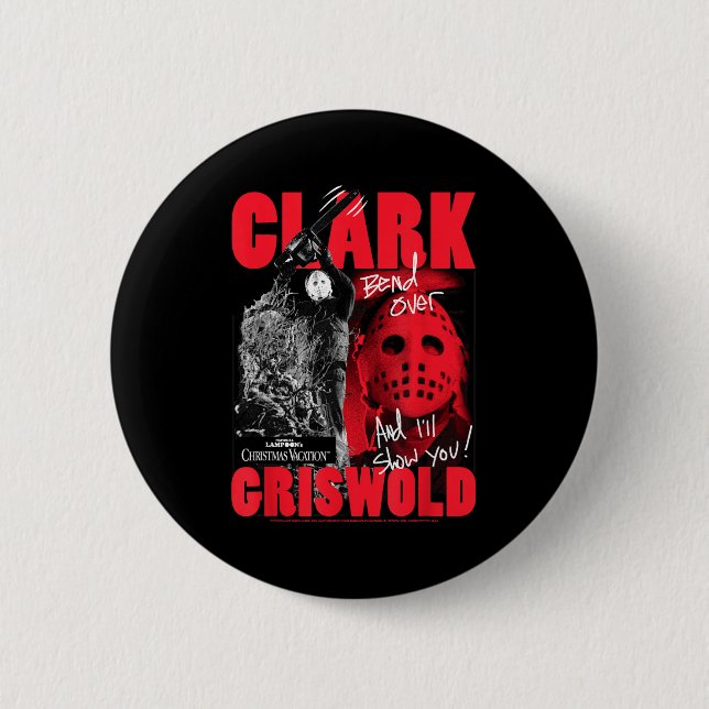 Christmas Vacation Clark Griswold Hockey Mask Holi 6 Cm Round Badge (Front)