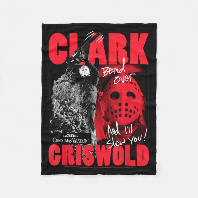 Christmas Vacation Clark Griswold Hockey Mask Holi Fleece Blanket (Front)
