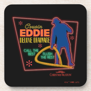 Christmas Vacation Cousin Eddie Neon Sign Coaster