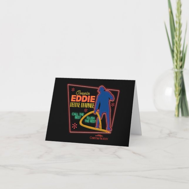 Christmas Vacation | Cousin Eddie Neon Sign Note Card (Front)