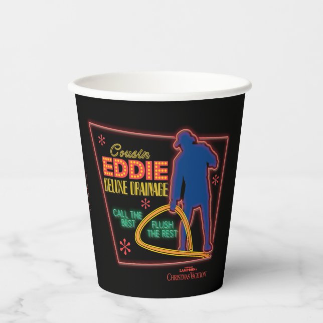 Christmas Vacation | Cousin Eddie Neon Sign Paper Cups (Front)