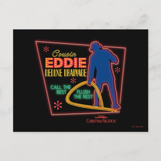 Christmas Vacation | Cousin Eddie Neon Sign Postcard (Front)
