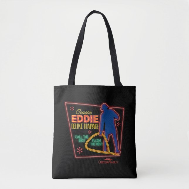 Christmas Vacation | Cousin Eddie Neon Sign Tote Bag (Front)