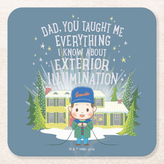 Christmas Vacation Exterior Illumination Square Paper Coaster (Front)