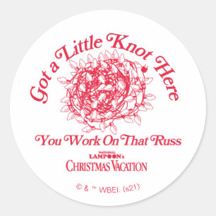 Christmas Vacation Give a Little Knot Here Classic Round Sticker