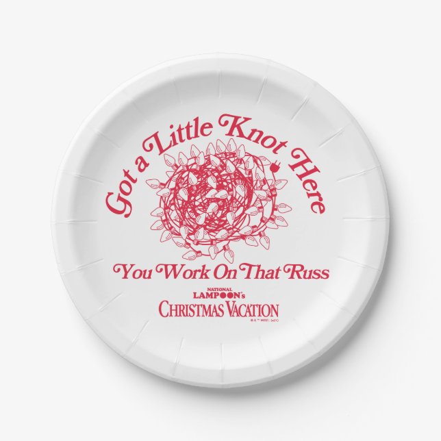 Christmas Vacation | Give a Little Knot Here Paper Plate (Front)