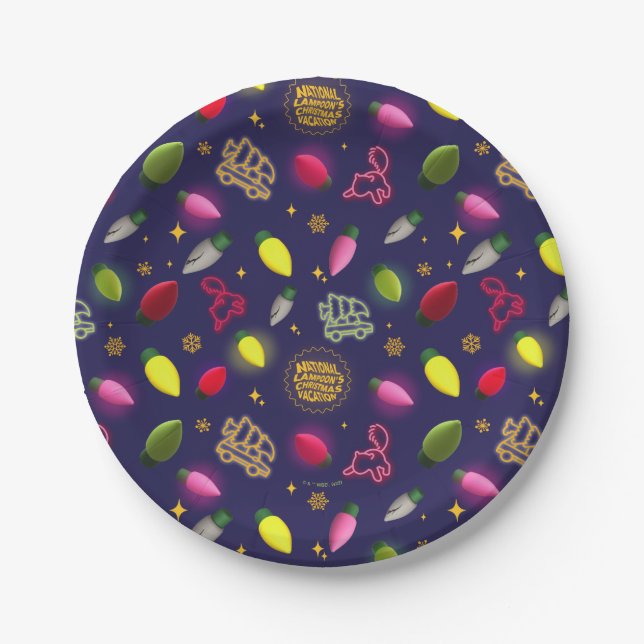 Christmas Vacation | Holiday Pattern Paper Plate (Front)
