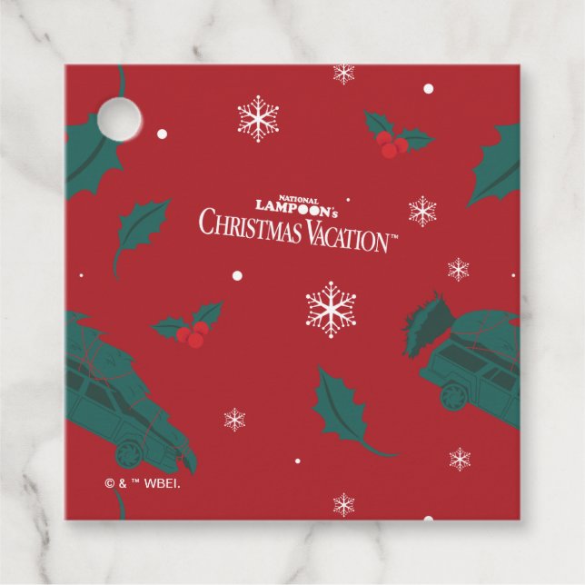 Christmas Vacation Holly Pattern Favour Tags (Front)