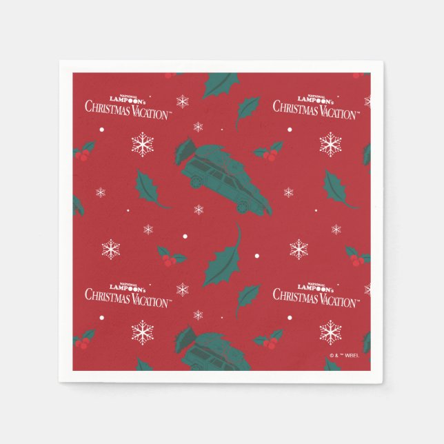 Christmas Vacation Holly Pattern Napkin (Front)