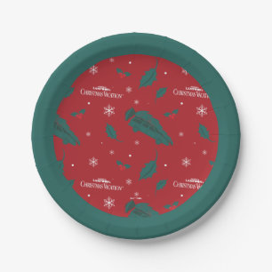 Christmas Vacation Holly Pattern Paper Plate