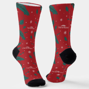 Christmas Vacation Holly Pattern Socks