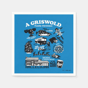 Christmas Vacation Icons and Quotes Napkin