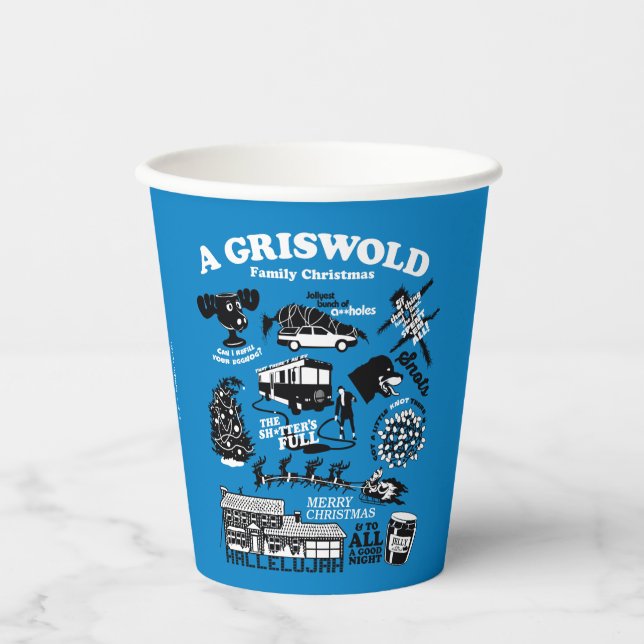 Christmas Vacation Icons and Quotes Paper Cups (Front)