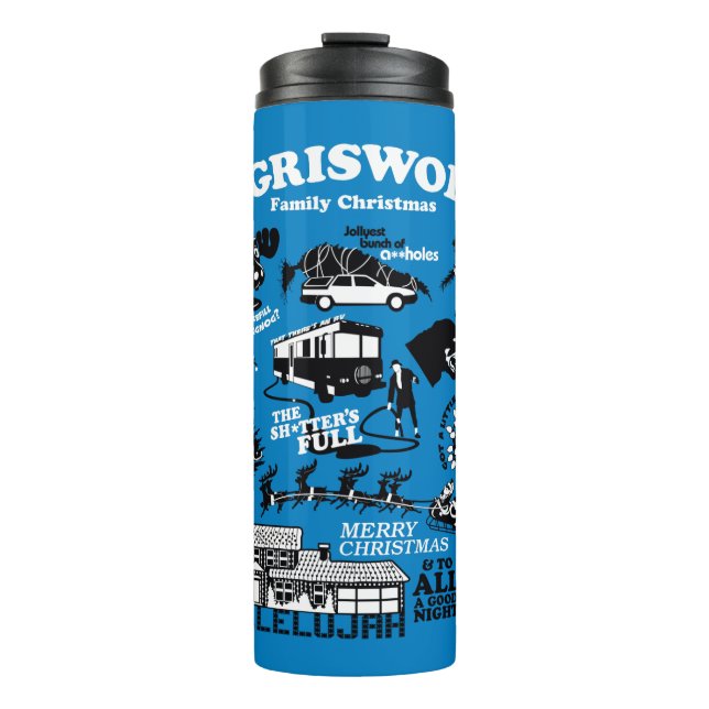 Christmas Vacation Icons and Quotes Thermal Tumbler (Front)