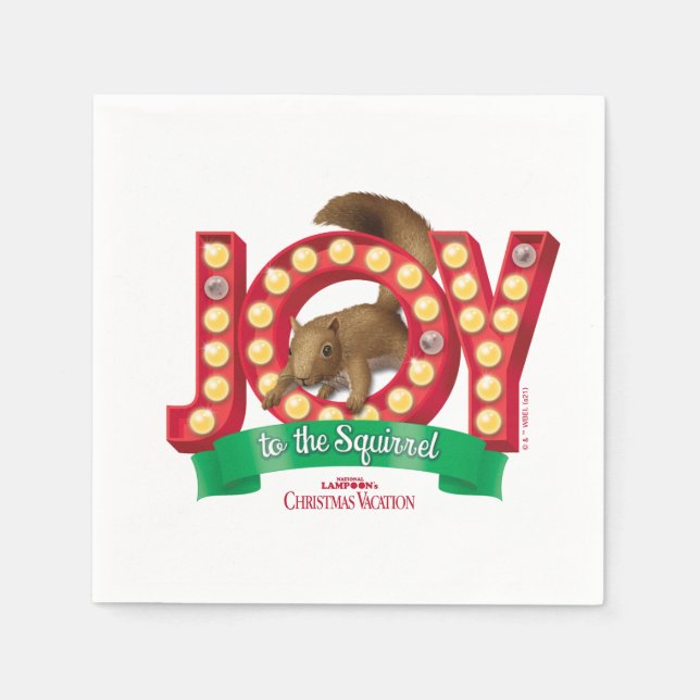 Christmas Vacation | Joy to the Squirrel Napkin (Front)
