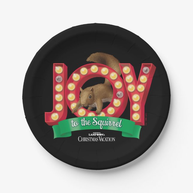 Christmas Vacation | Joy to the Squirrel Paper Plate (Front)