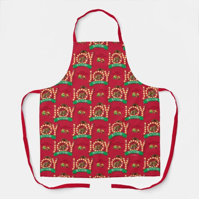 Christmas Vacation | Joy to the Squirrel Pattern Apron (Front)