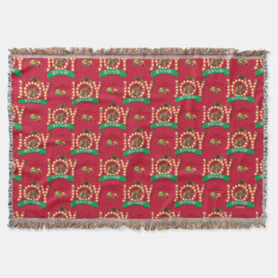 Christmas Vacation   Joy to the Squirrel Pattern Throw Blanket