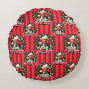 Christmas Vacation Merry Clarkmas Pattern Round Cushion