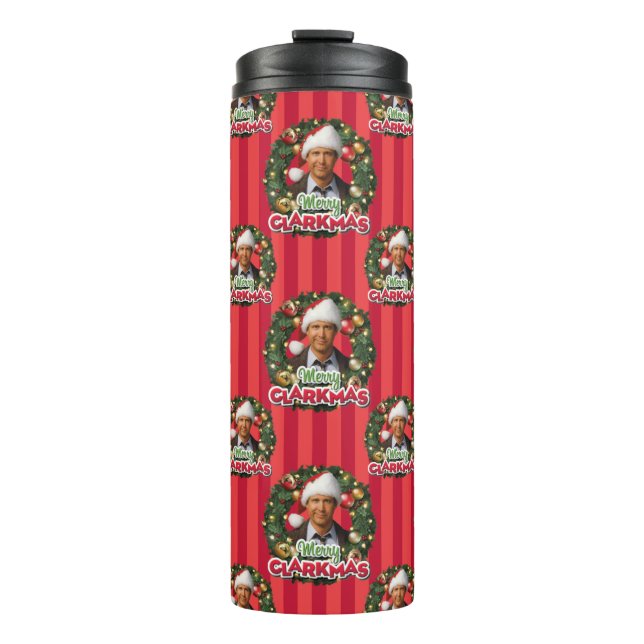 Christmas Vacation | Merry Clarkmas Pattern Thermal Tumbler (Front)