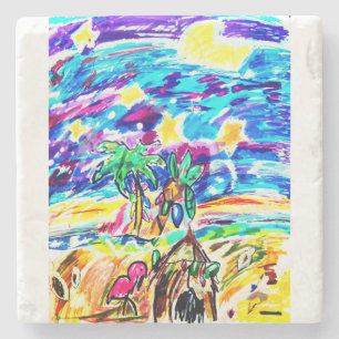 christmas vacation stone coaster