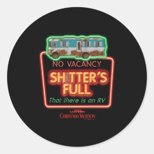 Christmas Vacation Ters Full Neon Sign  Classic Round Sticker